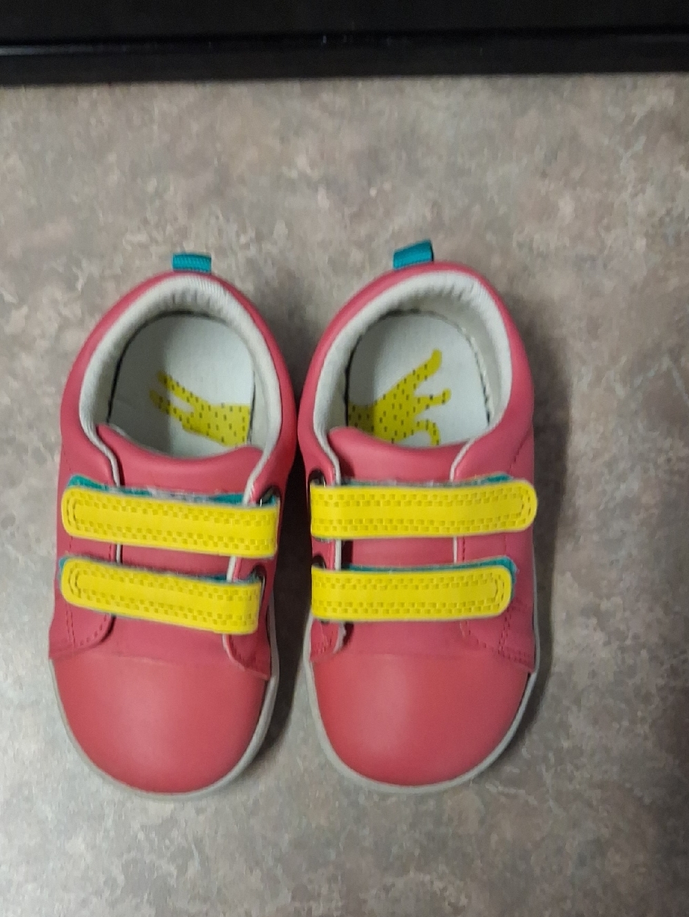 Kids Pink and Yellow Velcro Sneakers From Ten Little